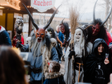 Kostümierte Gruppe "Die Wilde Jagd" bei der Walpurgis in Schierke